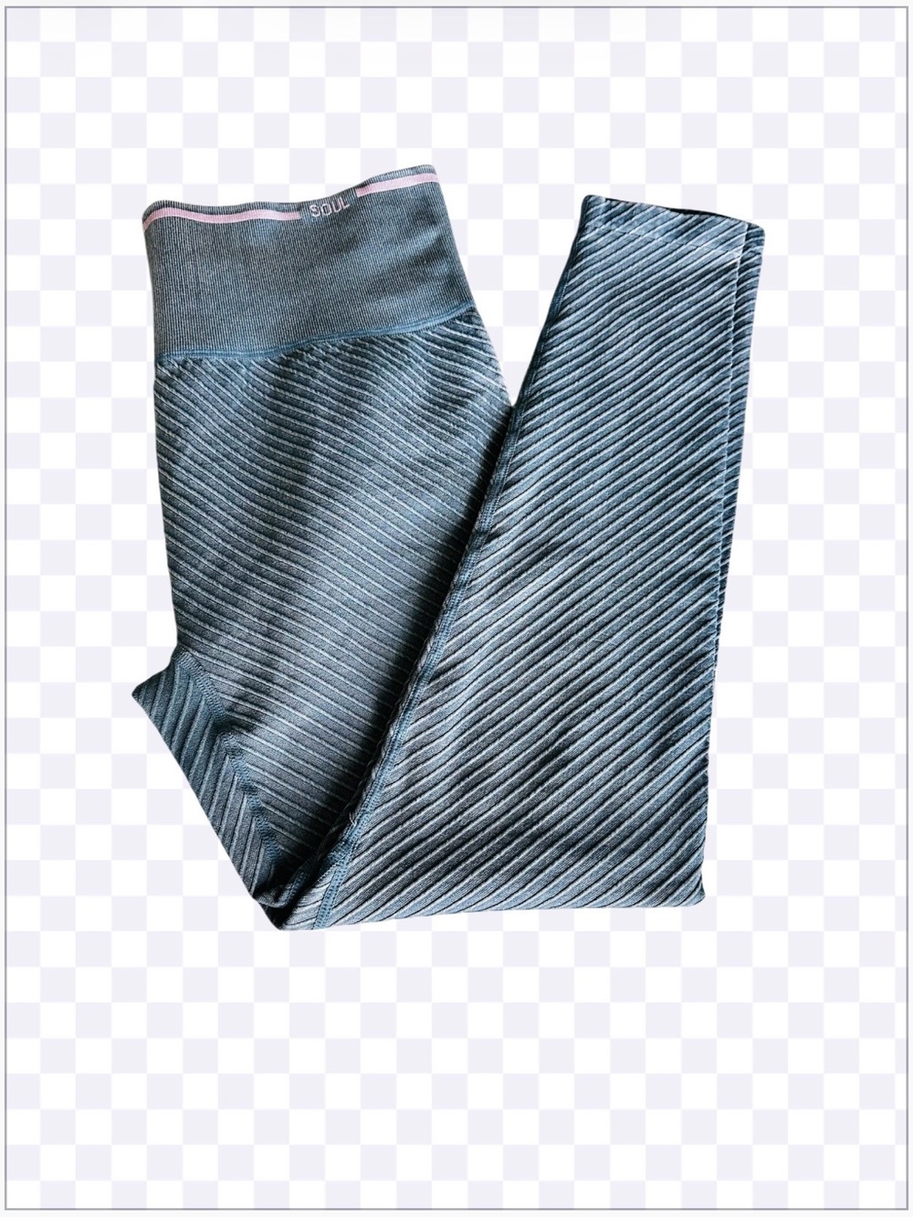 soulcycle Ribbed Slate Gray High-Rise Leggings